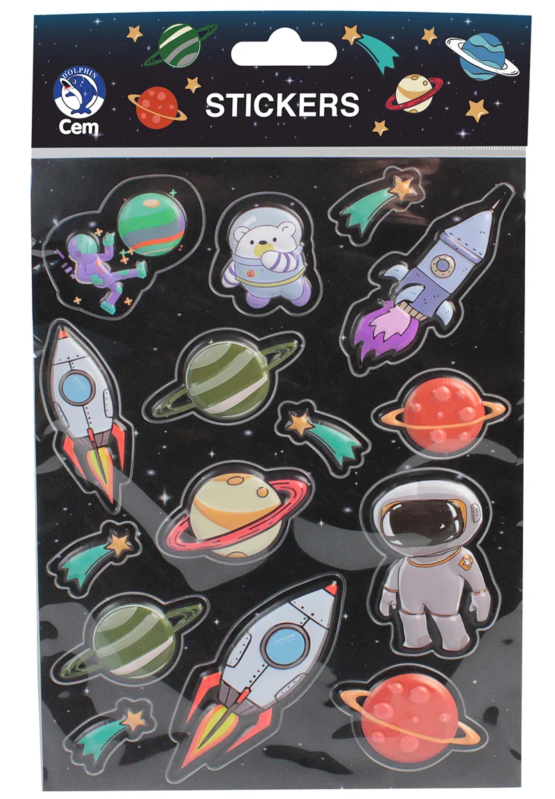 DOLPHIN STICKER KABARTMALI UZAY SPC-4673