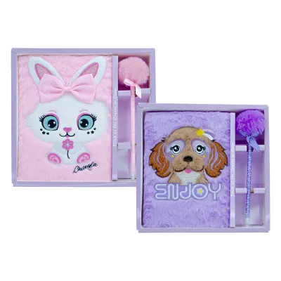 UNICK COLOR ENJOY DOG &amp; RABBİT ELEGANS KALEMLİ DEFTER SET 7187