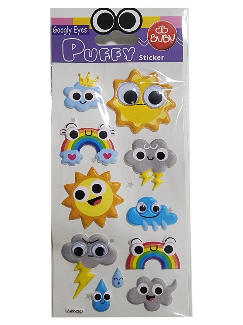 BU-BU GOOGLY EYES PUFFY STICKER HAVA OLAYLARI 9X21 BUBU-SWP-2602