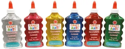 CRAFT AND ARTS YAPIŞTIRICI SİMLİ GLITTER GLUE 177 ML LAZER RENKLİ 24 LÜ XD24177-2G