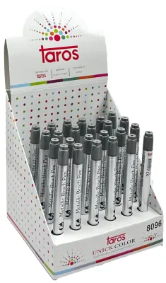UNICK COLOR FIRÇA UÇLU SİLVER METALİK KALEM 8096