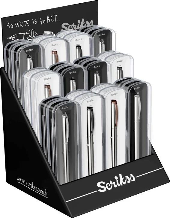 SCRIKSS ROLLER KALEM 64 KRİSTAL KUTU 24 LÜ STAND