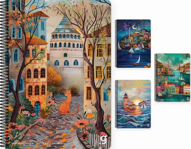 GIPTA DEFTER İSTANBUL 17x24 SPİRALLİ SERT KAPAK 80 YP KARELİ 7336