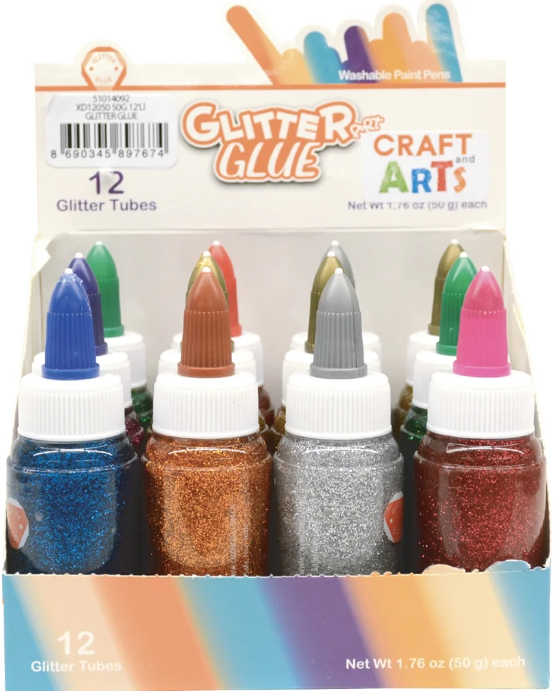 CRAFT AND ARTS GLITTER GLUE 50 GR 12 Lİ XD12050