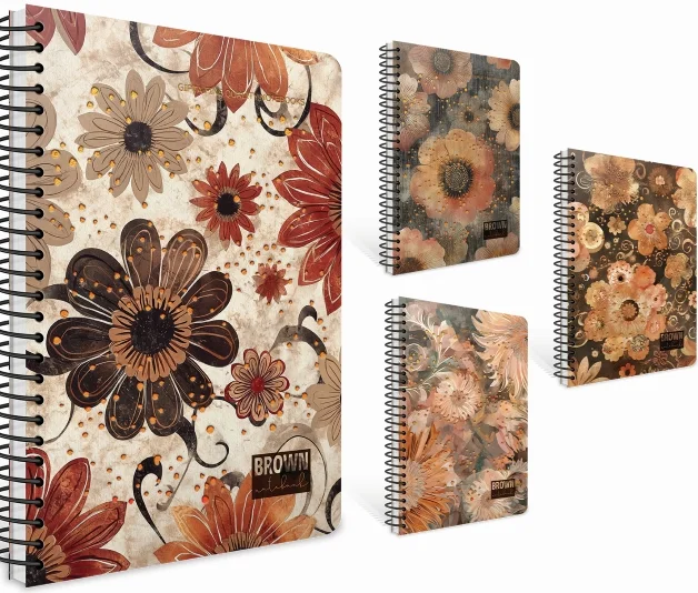 GIPTA DEFTER BROWN BOOK 17x24 SPİRALLİ SERT KAPAK 100 YP KARELİ 7436