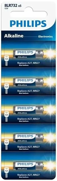PHILIPS PİL DÜĞME LR 27A,MN27 5 Lİ KARTELA 8LR732X5