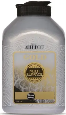 ARTDECO AKRİLİK BOYA GOLD MULTI-SURFACE 500 ML GÜMÜŞ Y-G71L-502