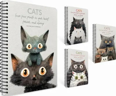 GIPTA DEFTER CATS A4 SPİRALLİ PRESSBOARD KAPAK 80 YP ÇİZGİLİ 7619