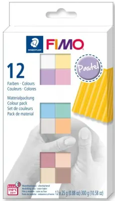 FIMO SOFT MODELLEME KİLİ SET MP PASTEL RENKLER 25 GR x 12 BLOK 8023 C12-3