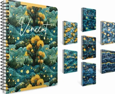 GIPTA DEFTER VINCENT 13x21 SPİRALLİ PRESSBOARD KAPAK 80 YP ÇİZGİLİ 7711