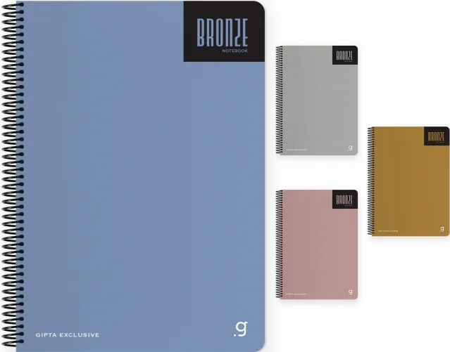 GIPTA DEFTER BRONZE 17x24 SPİRALLİ PRESSBOARD KAPAK 80 YP KARELİ 7403