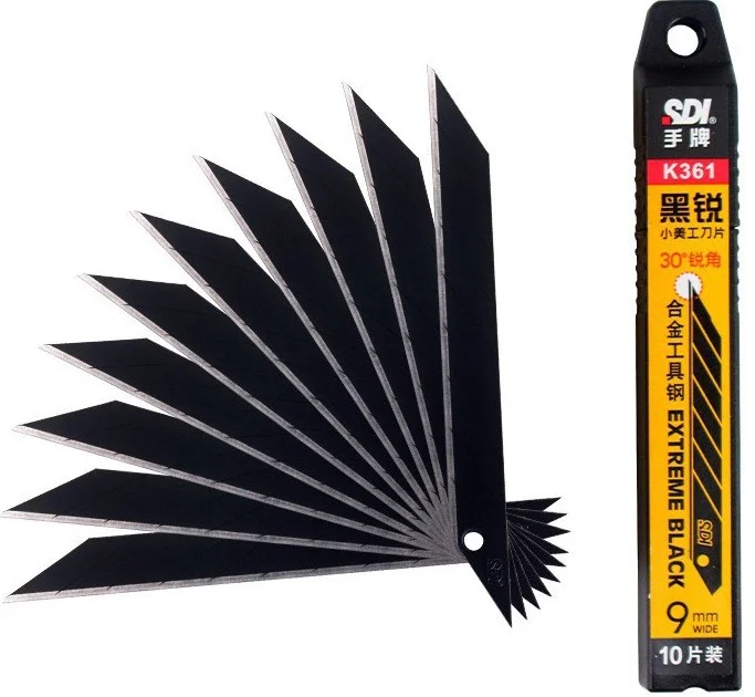 SDI MAKET BIÇAĞI YEDEĞİ DAR 30' EĞİMLİ CARBON BLACK SK2 + CR ÇELİK K361 100'LÜ