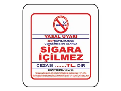EKSTRAFİX UYARI LEVHASI 202 YUL-236 12x12 CM SİGARA İÇİLMEZ