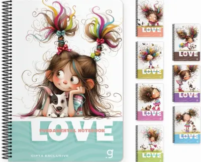 GIPTA DEFTER LOVE BOOK A4 SPİRALLİ PRESSBOARD KAPAK 80 YP ÇİZGİLİ 7752