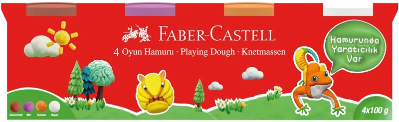 FABER OYUN HAMURU 4X100 KLASİK RENKLER 2(TURUNCU,MOR,BEYAZ,KAHVERENGİ) 5170000042000
