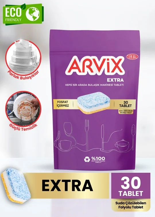 ARVIX BULAŞIK MAKİNESİ DETERJANI TABLET EXTRA 30 LU