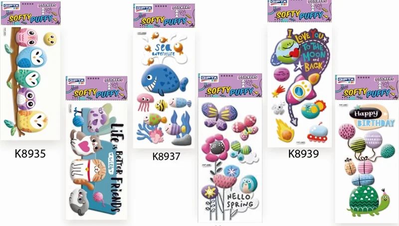 GIPTA STICKER SOFT PUFY 9x21 CM KABARTMALI ART 5 K8939