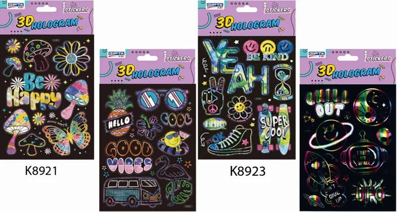 GIPTA STICKER LATEST 14x21 CM 3D HOLOGRAM PET ART 2 K8922