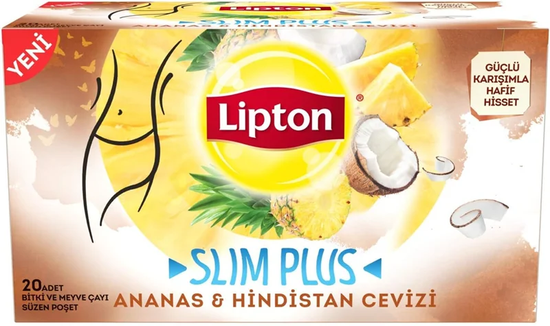 PASİF-LİPTON BİTKİ ÇAYI SLİM PLUS ANANAS &amp; HİNDİSTAN CEVİZİ 20 Lİ 69765812