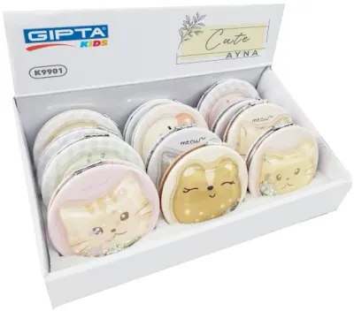 GIPTA AYNA CUTE PUFI KABARTMALI KAPAK YUVARLAK K9901