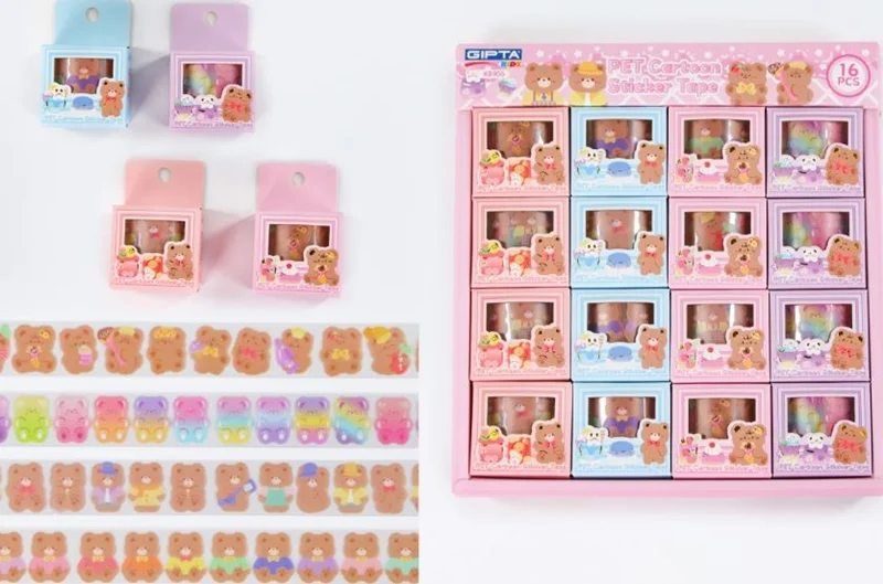 GIPTA STICKER BANT CUTE ANIMALS 2.5 CM x 2 MT 4 TASARIM MIX K8906