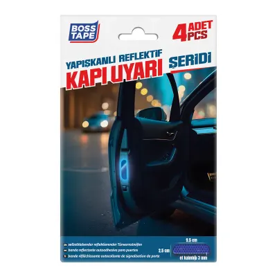 BOSS TAPE YAPIŞKANLI REFLEKTİF KAPI UYARI ŞERİDİ 25x95 MM 4 ADET BT-09039
