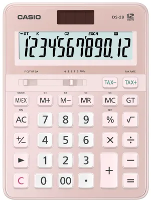 CASIO HESAP MAKİNESİ MASAÜSTÜ DS-2B 12 HANE PEMBE