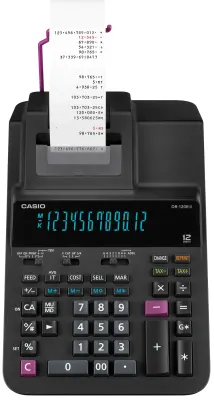CASIO HESAP MAKİNESİ ŞERİTLİ DR-120RII-BK 12 HANE