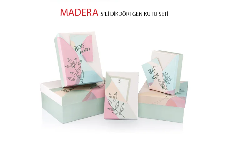 GIPTA KUTU SETİ 5 Lİ DİKDÖRTGEN MADERA BX28000