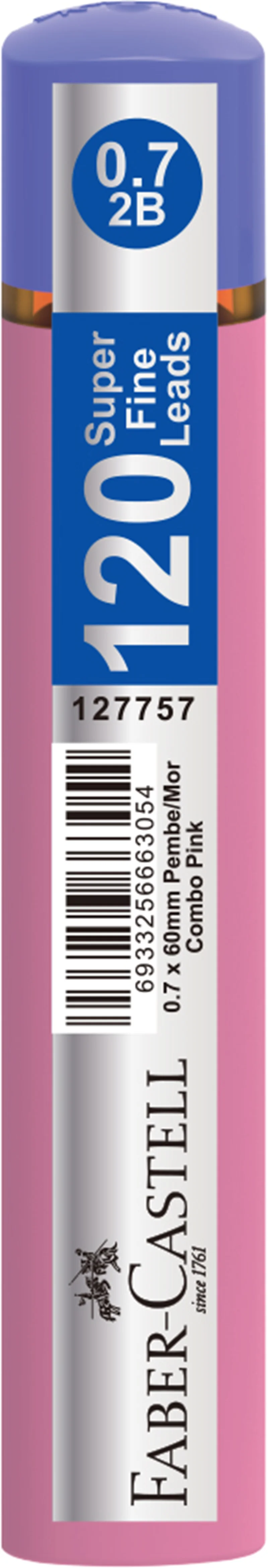 FABER MİN GRIP SOFT 0.7MM 2B 60MM 120Lİ KOMBO PEMBE/MOR 127757