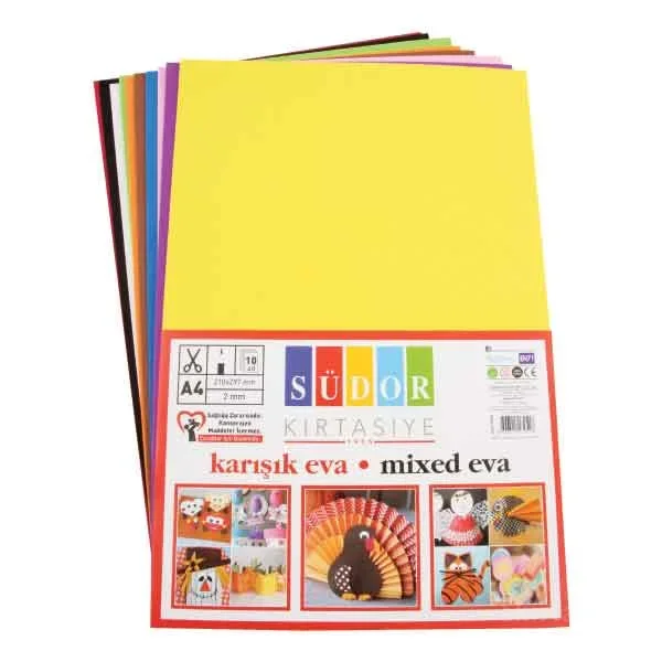 SÜDOR EVA 20X30 CM 2 MM 10 RENK KARIŞIK SK02