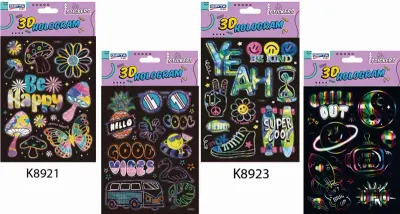 GIPTA STICKER LATEST 14x21 CM 3D HOLOGRAM PET ART 1 K8921