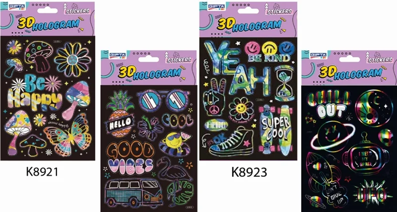 GIPTA STICKER LATEST 14x21 CM 3D HOLOGRAM PET ART 1 K8921