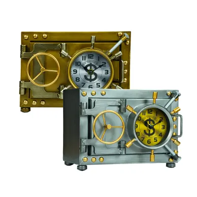 TAROS VİNTAGE DİKDÖRGEN SAATLİ METAL KASA KUMBARA 9972