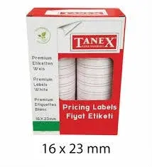 TANEX 16x23 ÇİFT KAFA ETİKETİ ( ÇİZGİLİ ) 1000 Lİ 24 LÜ KT