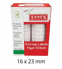 TANEX 16x23 ÇİFT KAFA ETİKETİ ( ÇİZGİLİ ) 1000 Lİ 24 LÜ KT