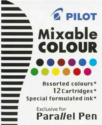 PILOT KALİGRAFİ KALEMİ PARALEL PEN  YEDEĞİ 12 Lİ KARIŞIK RENK IC-P3-AST