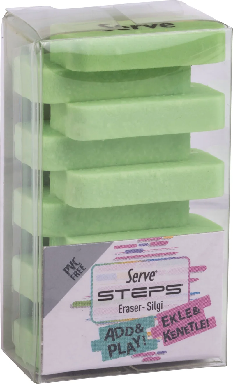SERVE STEPS SİLGİ PASTEL ELMA YEŞİLİ TEKLİ PET SV-STEPSSGP1EY