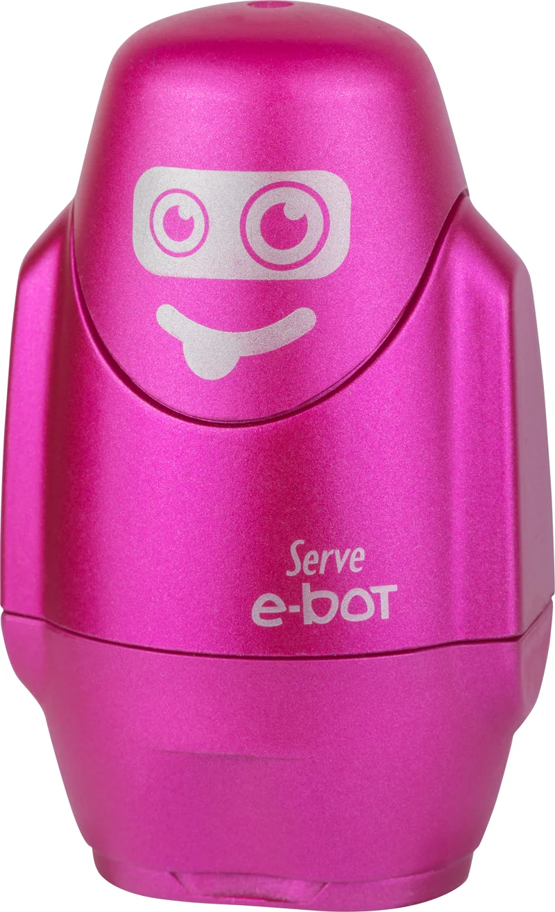 SERVE E-BOT SİLGİLİ KALEMTIRAŞ METALIK PEMBE TEKLİ SV-EBOT1MPMB