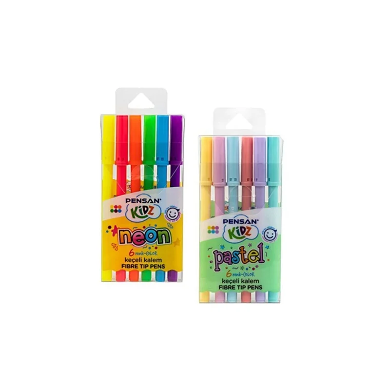 PENSAN KİDZ 6 RENK PASTEL-NEON KEÇELİ KALEM 99093 (Best)