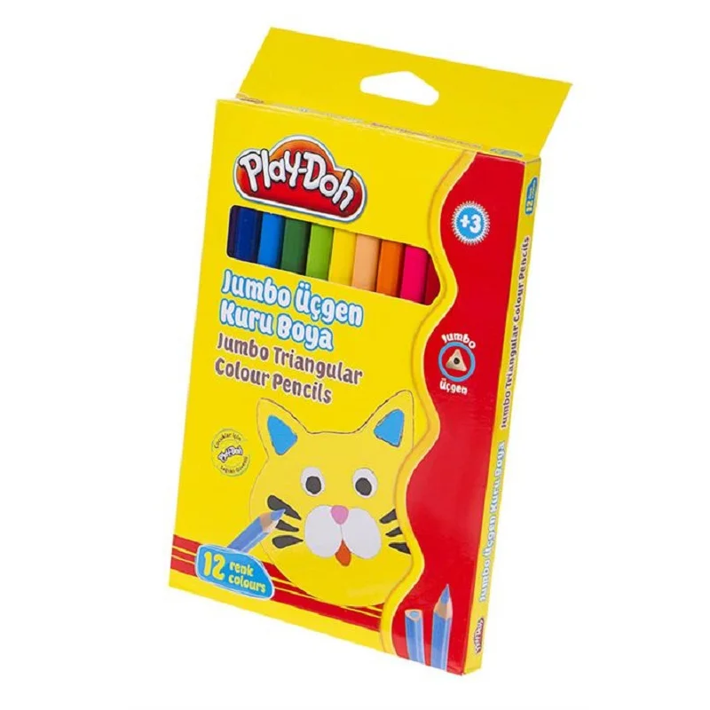 PLAY-DOH 12 RENK JUMBO ÜÇGEN KURUBOYA KU008 (Best)