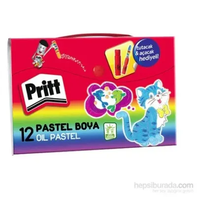 PRİTT 12 RENK ÇANTALI PASTEL 1048062 (Best)