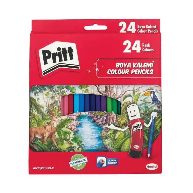 PRİTT 24 RENK KURU BOYA TAM BOY 1221351 (Best)
