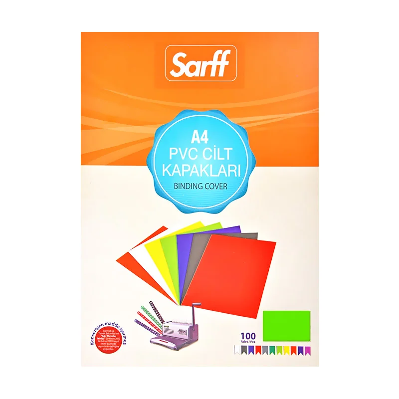 SARFF A4 PVC CİLT KAPAĞI YEŞİL 160 MICRON 100 LÜ 15201016 (Best)