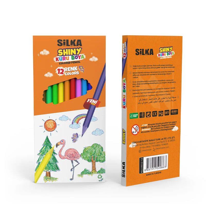 SİLKA ART.86 SHINY 12 RENK TAM BOY KURU BOYA KL2-HS12-12 (Best)