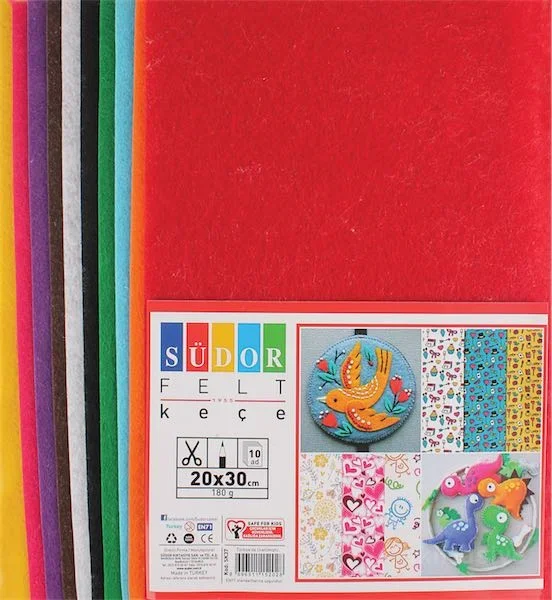 SÜDOR KEÇE 20X30 CM 10 RENK 180 G SK37