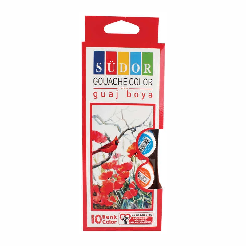 SÜDOR 10 RENK GUAJ BOYA ŞİŞE 15 ml SD522 (Best)
