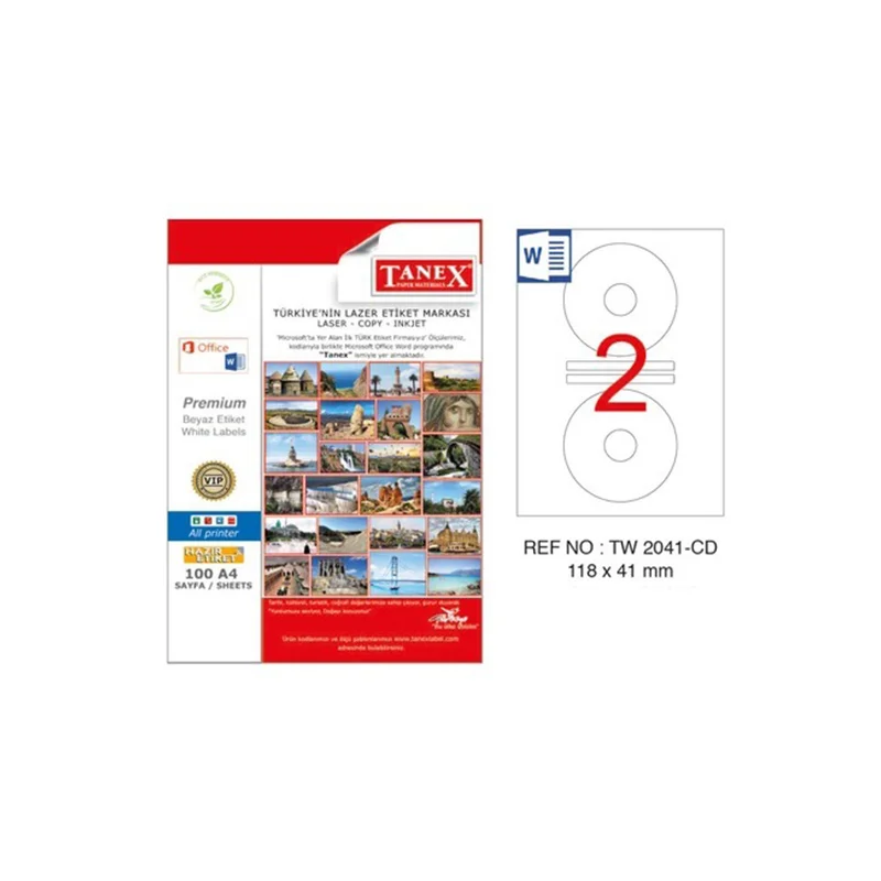 TANEX 118x41 LASER ETİKET TW-2041 (Best)