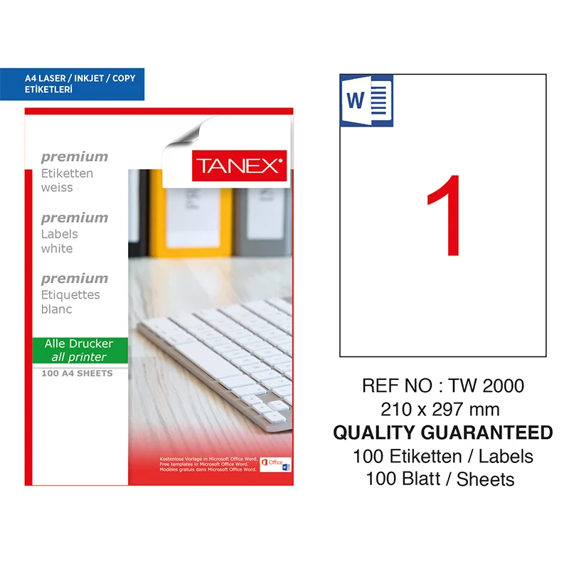 TANEX 35x55 BİLGİSAYAR ETİKETİ TN-0010-2000 (Best)