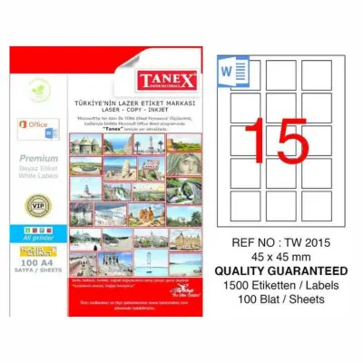 TANEX 45x45 LASER ETİKET TW-2015 (Best)